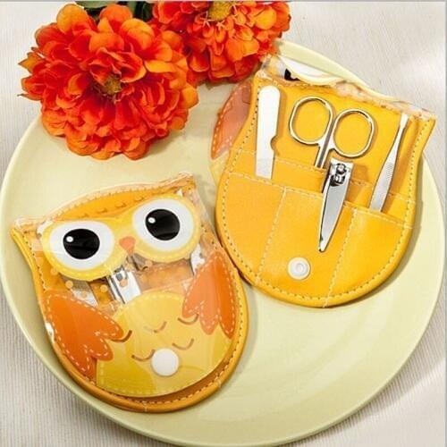 100sets/lot Factory directly sale wedding favor Owl Design Manicure Sets for baby showers and party favors Free shipping