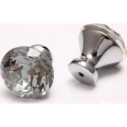 150 pcs/lot) 25MM Diamond Clear Style Rhinestone Crystal Knobs Furniture Door Drawer Pull Handle