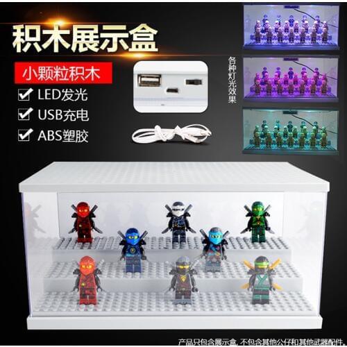2019 new arrive LED Figures Deluxe Acrylic Collectible Building Blocks Display Mini Box Display Case Bricks for children gifts
