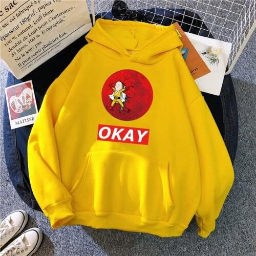 2021 Manga Anime One Punch Man Cosplay Costume Saitama Oppai Printed Oversized Unisex Men Hoodies Sweatshirts Casual Tracksuit