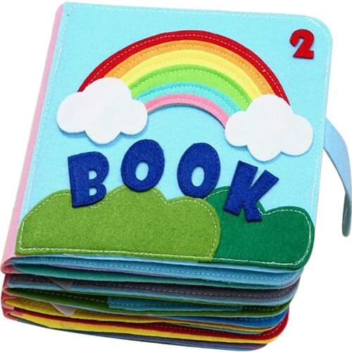 2xFelt Quiet Books Boys Girls Ultra Soft Baby Book Touch and Feel Cloth Book