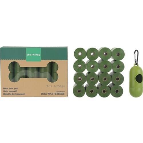 30 Sets Dog Poop Bag 16 Rolls Biodegradable Pet Waste Bags with Dispenser Eco-Friendly Leak Proof Garbage Bag Wholesale K2