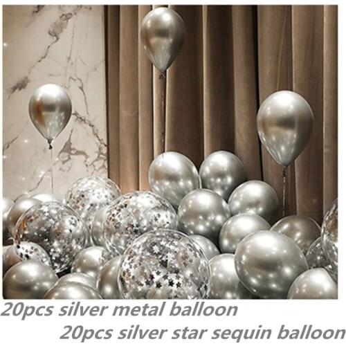 40PCS12 inch metal confetti balloon balloon, wedding birthday party decoration balloon baby shower helium balloon