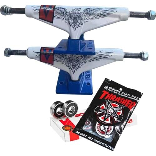 5.25inch THUNDER VENTURE forged skateboard trucks pro level original pro bushings skateboard bearings plus hardwares