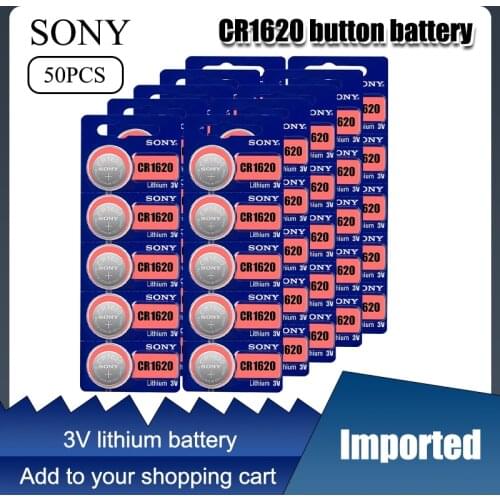 50Pcs FOR SONY CR1620 Button Cell Coin Batteries CR1620 Car Remote Control Electric Alarm 1620 ECR1620 DL1620 3V Lithium Battery