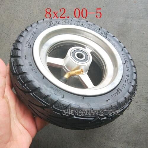 Free shipping 8X2.00-5 Tyres Tubeless Tires with alloy rims 8 inch wheel hub for Pocket Bike MINI Bike