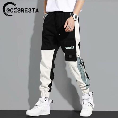 Men Cargo Pants Hip Hop Streetwear Jogger Drawstring Design Casual Trousers Men 2021 Summer Brand New Harajuku Fashion Pants Men