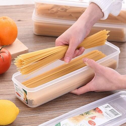 Household Kitchen Storage Box Noodle Container Box Refrigerator Fresh Box Plastic Rectangular Dustproof Sealing with Cover