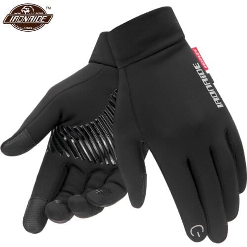 Black Motorcycle Gloves Touch Screen Guantes Moto Thermal Fleece Lined Moto Gloves Cycling Bicycle Bike Ski Winter Gloves