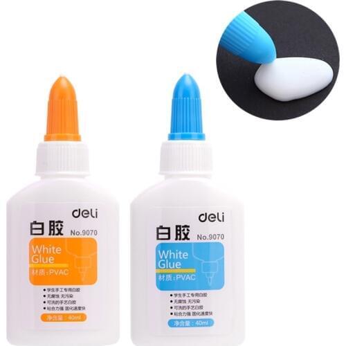 Deli 40ML Washable Liquid White Glue Touch Paper Crafts School Office Business Stationery Store Supplies Adhesive Glue DIY Tool
