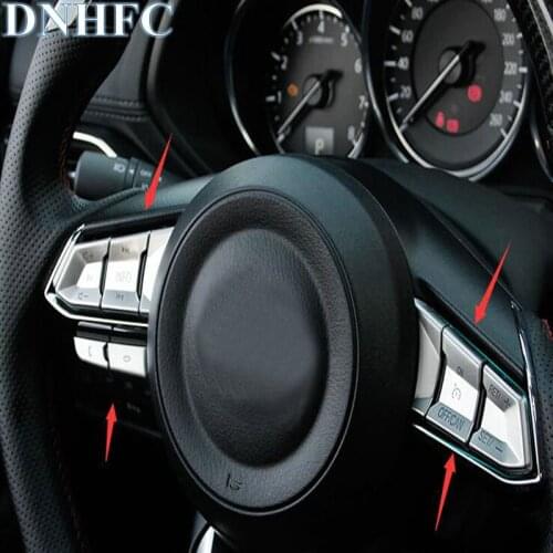 DNHFC Automobile steering wheel multi-function button decoration sequins For MAZDA CX-5 CX5 KF 2nd Generation 2017 2018