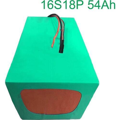 60V 54Ah 16S18P 18650 Li-ion Battery electric two Three wheeled motorcycle bicycle ebike 315*180*140mm