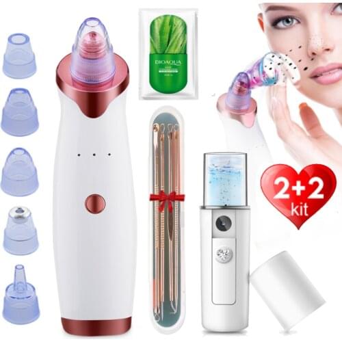 Electric Facial Pore Cleaner Exfoliator Face Blackhead Remover Acne Vacuum Deep Cleansing Suction Machin Nano Sprayer Steamer