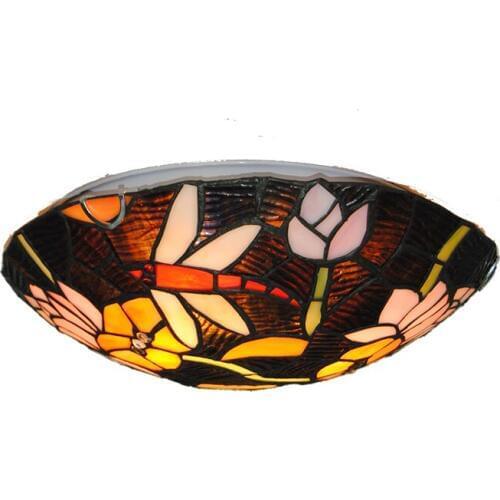 European Dragonfly Pattern Ceiling Light Modern Simple Stained Glass Lampshade Hanging Lamp Dining Room Home Decorative CL288