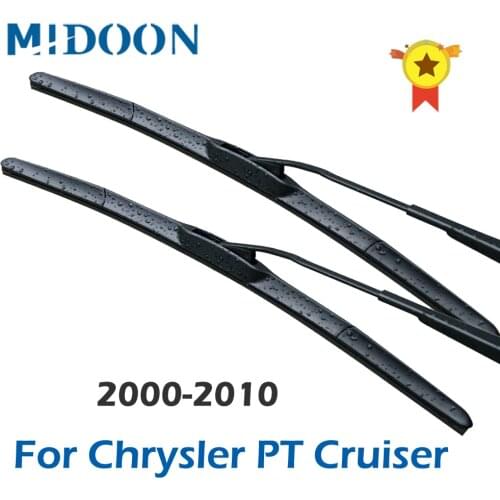 MIDOON Hybrid Wiper Blades for Chrysler PT Cruiser Hook Arms 2000 2001 2002 2003 2004 2005 2006 2007 2008 2009 2010