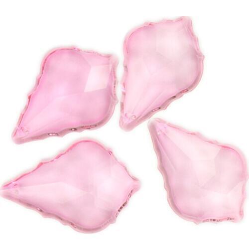 Pink 38mm/50mm/63mm/76mm Crystal Glass Chandelier Crystal Maple Leaf Crystal Hanging Pendant For Lamp Part