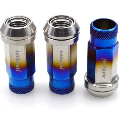 Jntitanti High performance closed end Gr.5 titanium alloy lug nut M12*1.25/1.5*48 and M14*1.25/1.5*48mm with free washer
