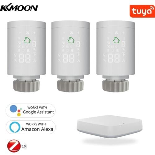 Tuya ZIGBEE3.0 Smart Home Radiator Actuator Programmable Thermostatic Radiator Valve Temperature Controller Voice Control Alexa