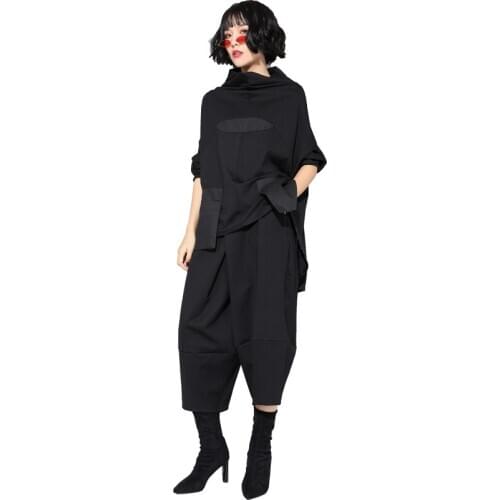 2 Piece Set Clothing Fashion Loose Harlan Irregular Tops + Calf-Length Pants Summer Lounge Wear Dames Kleding Zweiteiler Damen