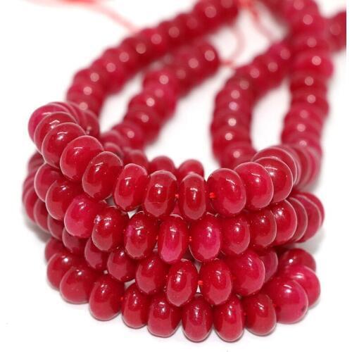 Top quality red jades stone chalcedony 5*8mm rondelle abacus loose beads fit diy women romantic gift jewelry making 15inch B170