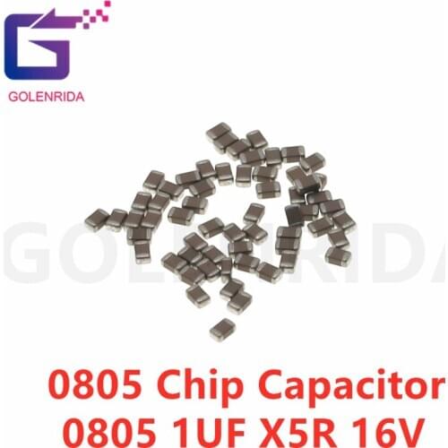 100pcs 1UF X5R 10% 16V 0805 105 SMD Thick Chip Multilayer Ceramic Capacitor