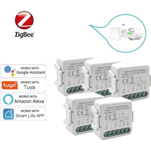Tuya DIY Curtain Switch Module Smart Life Zigbee Curtains Roller Blinds Shutter With Alexa Google Home Automation Smart Home