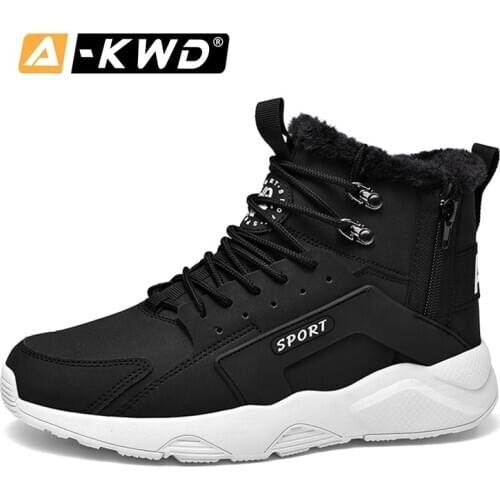 2021 Mens Snow Boots Protective Wear-resistant Rubber Sole Man Boots Warm Comfortable Winter Fur Walking Boots Big Size 39-46