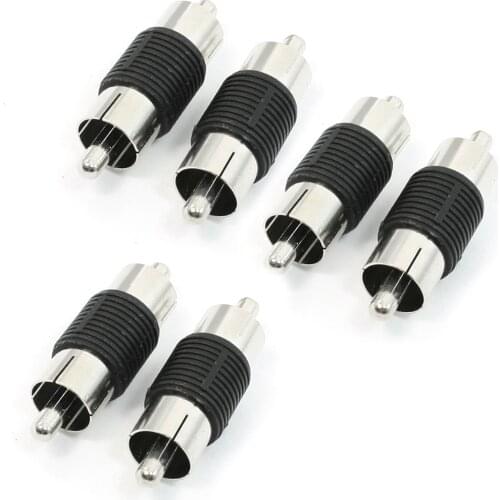 MYLB Straight AV RCA Male to Male Connectors Couplers Adapters 6 Pcs