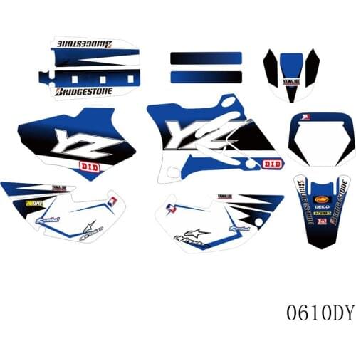 Full Graphics Decals Stickers Motorcycle Background Custom Number Name Matte For YAMAHA YZ85 YZ 85 2002 - 2014
