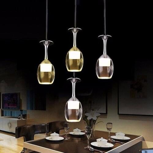 Little Wine Glass Pendant Light LED Modern Home Decor Hanging Lamp Dinning Lamp Restaurant Bar Cafe Loft Industrial Luminaire