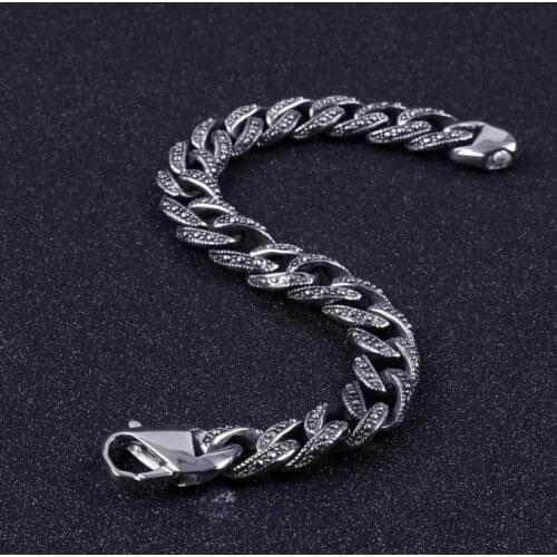 Simple 316L stainless steel bracelet Fashion trendy mens charm jewelry