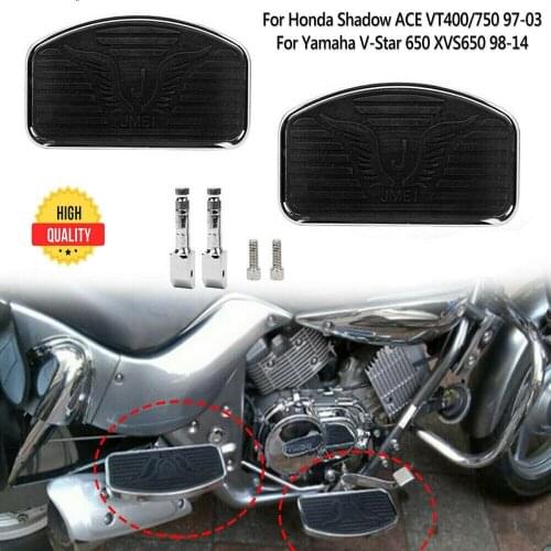 Adjustable Motorcycle Rear Passenger Foot Pegs Floorboards Footboard Footrest Pad for Yamaha V-Star 650 XVS650 Custom 1998-14