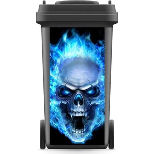 DIY Creative 3D Rubbish Bin Sticker Halloween Skull Art Wall Mural Wall Print Decal Removable self adhesive Kitchen Accessories