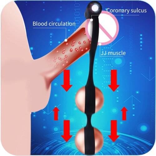 Sex Penis Vibrating Ring Weight Ball Delay Ejaculation Holy Trainer Enlargement Penis Cock Erection Strength Training Vibrator