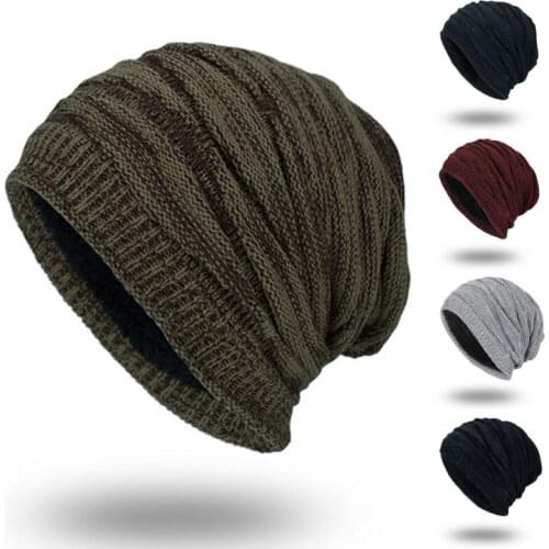 Mens Womens Knit Baggy Beanie Oversize Winter Warm Hat Ski Slouchy Thick Cap
