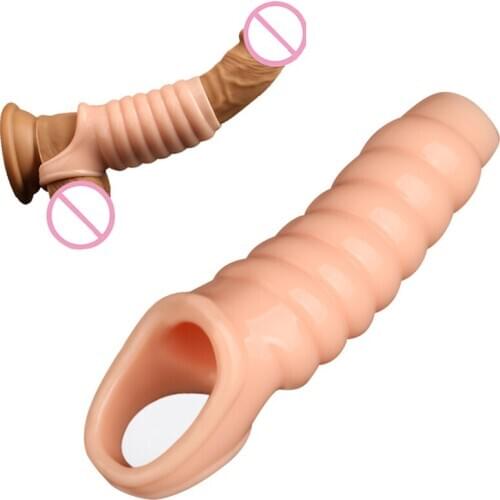 Silicone Penis Sleeve Penis Expanding Sleeve Erection Enhancement Ring Cock Ring Adult Game Intimate Goods Delayed Ejaculation