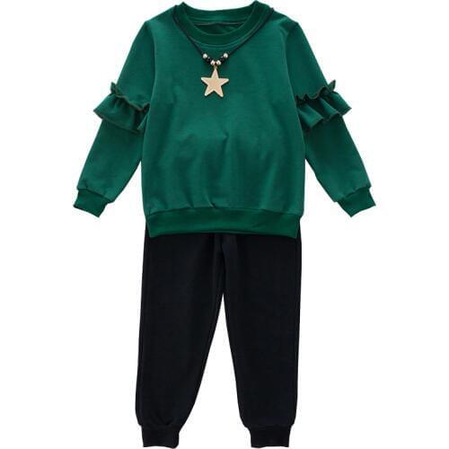 2020 Spring Autumn Girls Cotton Sport Clothes Set Girls Long Sleeve T-shirt +Pants Kid School Cute Clothes Set Kid Clothes