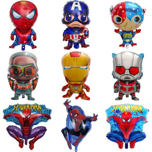 1pc Cartoon Superhero Foil Balloons Avenger Spider Iron Man Helium Globos Happy Birthday Party Decoration Supplies Kids Toys