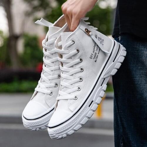 High-top Breathable Mens Casual Canvas Shoes Fashion 2021 New Mens Sneakers Walking Sports Jogging Male Running Shoes