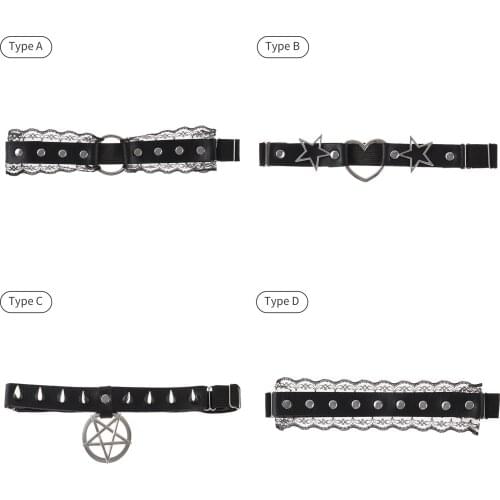 PU leather Leg chains for Women Sexy Heart Punk Leg Garter Girls Thigh Harness Gothic Adjustable Bondage Foot Anklet Thigh Rings