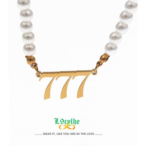 Beaded Choker 7MM Pearl Necklace Women Silver Color Chain Necklaces Stainless Steel Link Bead Necklace Fashion Jewelry Wedding