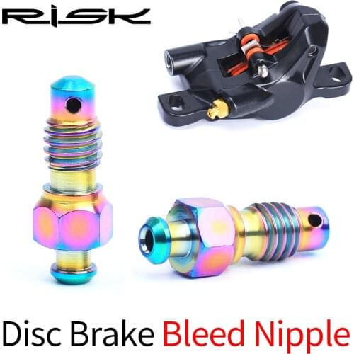 2pcs/box RISK RT114 Mountain Bike Bicycle Titanium Alloy M6x11 Oil Hydraulic Disc Brake Caliper Bleed Nipple Bolts Screw