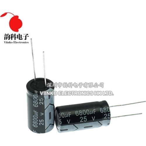 20pcs 25V 6800UF 16*30mm Aluminum Electrolytic Capacitor 16X30mm