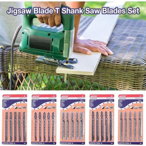 5PCS/set Jigsaw Blade T Shank Saw Blades Set For Cutting Wood Plastic Metal 5 Different Sizes