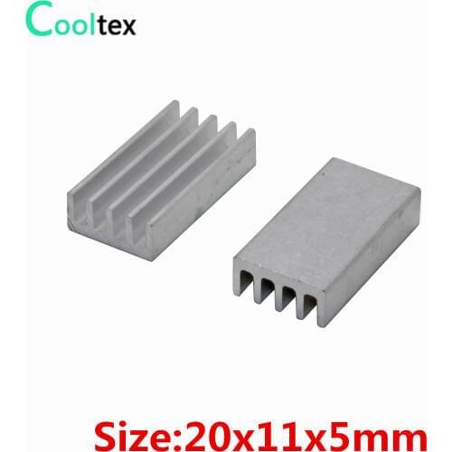 500pcs 20x11x5mm Aluminum Heatsink radiator Heat Sink for Electronics COOLER cooling