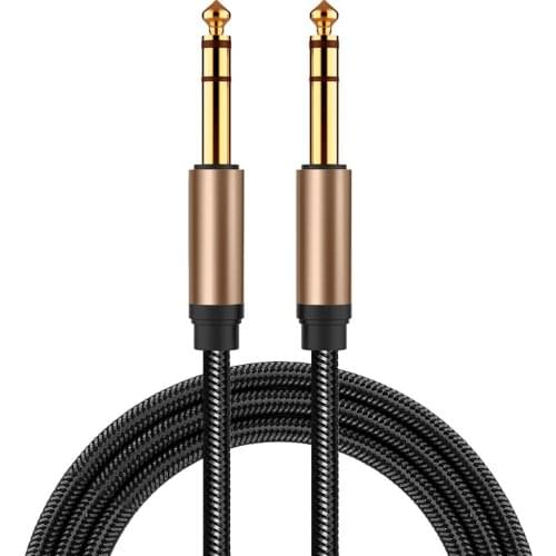 6.5mm Jack Audio Cable Nylon Braided 6.35 Jack Male to Male Aux Cable For Guitar Mixer Amplifier Bass 6.35 mm Jack Cord