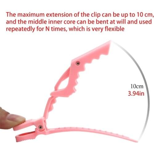 6PCS Salon Alligator Sectioning Hair Clips with Non Slip Grip for thick Hair