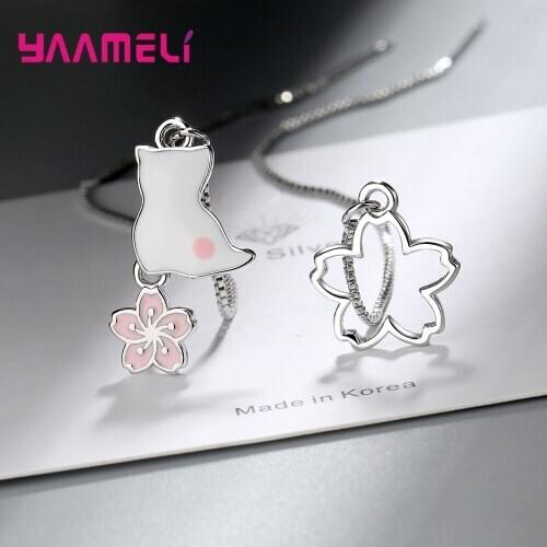 925 Sterling Silver Cute Flower Earrings For Women Girls Wedding Statement Trendy 2020 Fashion Jewelry Wholesale
