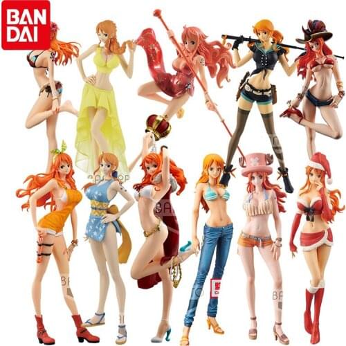 Bandai anime ONE PIECE flash glamor SSP kimono FDS weather stick Nami action figure ornaments