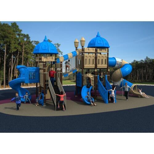 CE/TUV/SGS amusement outdoor playground combination plastic slide for park/school/community YLW-17819